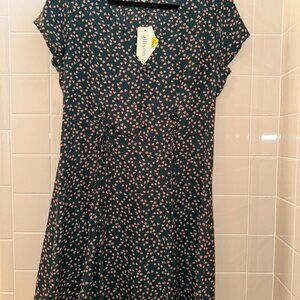 Allison & Kelly Green Dress with Pink Hearts - Size Large